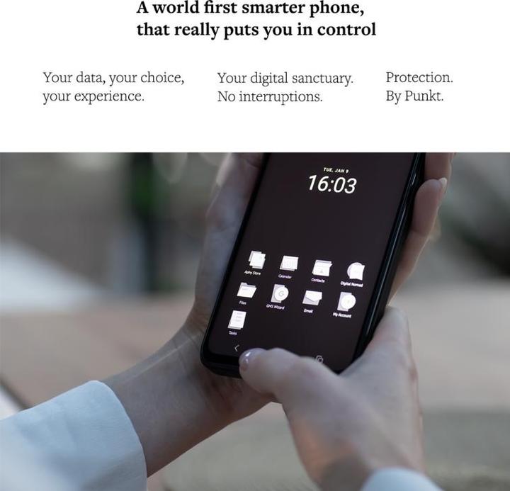 Actual product image Punkt. MC02 (128 GB, Black, 6.67", Hybrid Dual SIM, 64 Mpx, 5G)