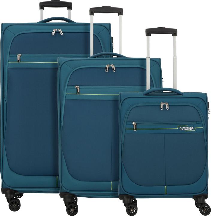 American Tourister Deep Dive 4 Rollen Kofferset 3-teilig mit Dehnfalte (217 l, XL (ab 115l))
