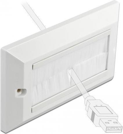 Produktbild Delock Cable Management Cover 146 x 86 mm with white Brush Strips