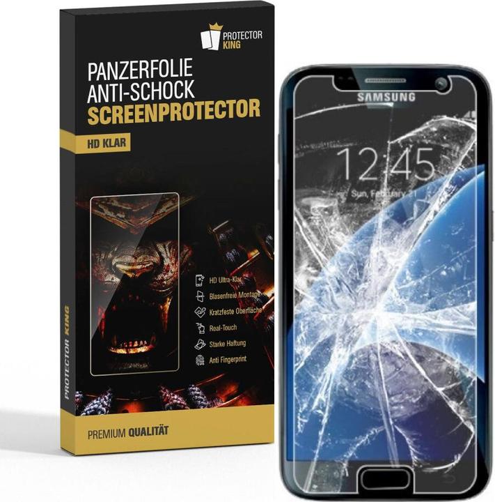 Actual product image Protectorking 4x Panzerfolie Anti-Shock HD Klar (4 Piece, Samsung Galaxy S7)