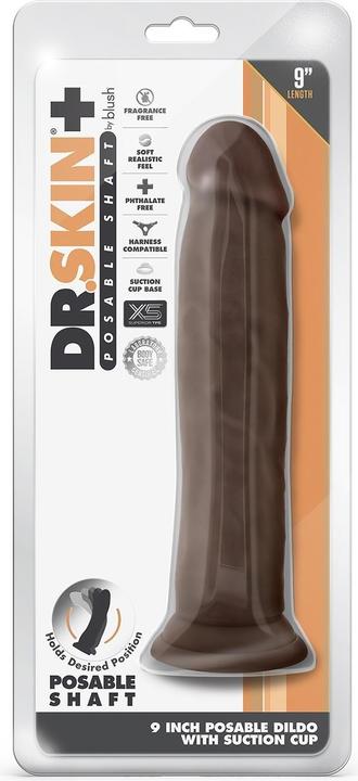 Actual product image Blush Novelties Dr Skin Plus Realistic Movable Dildo with Triple Density - 9.25 inches long