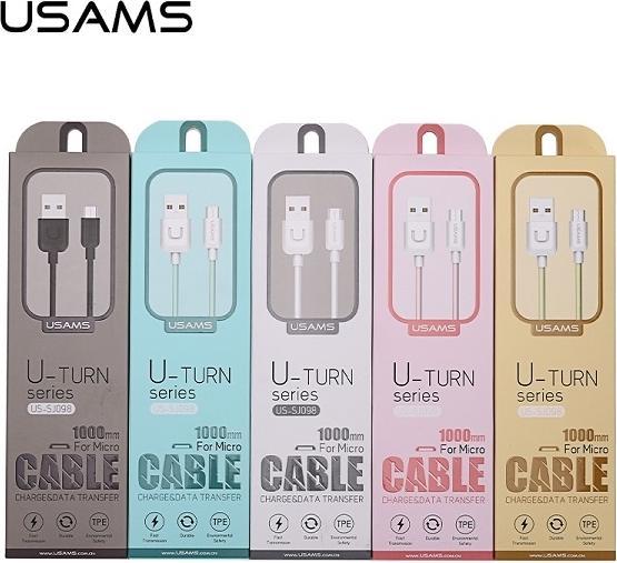 Image du produit Usams Câble U-Turn microUSB 1m czarnyblack 2A MICUSBXD01 US-SJ098 (1 m, USB 1.0)