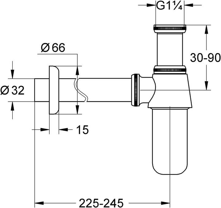 Grohe Trap 1 1/4inch, for washbasins chrome (Siphon mounting material, 1 1/4")
