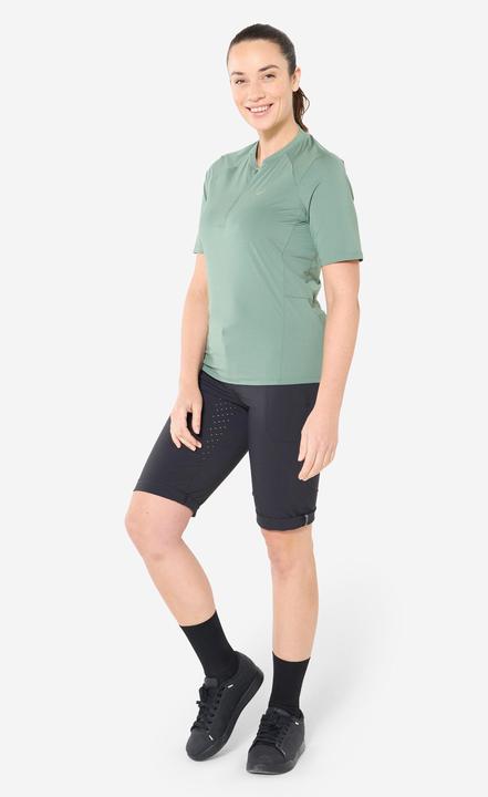 Image du produit Rockrider Maillot vélo manche courte femme cargo, Vert (XS)