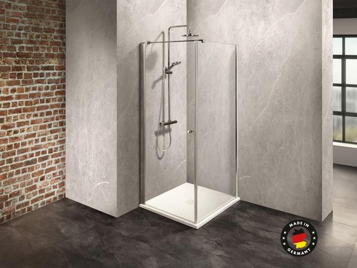 Actual product image Dusbad Shower cubicle/shower enclosure Vital 2 hinged door left + shower screen right (combination) (75 cm, 75 cm)