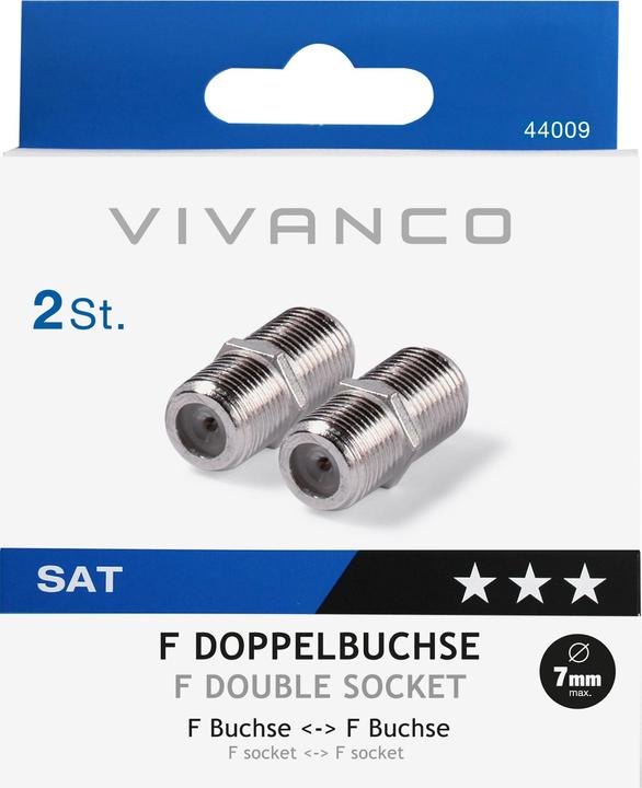 Immagine prodotto Vivanco F presa doppia 44009 STD B2-N 2 pezzi (DiSEqC)