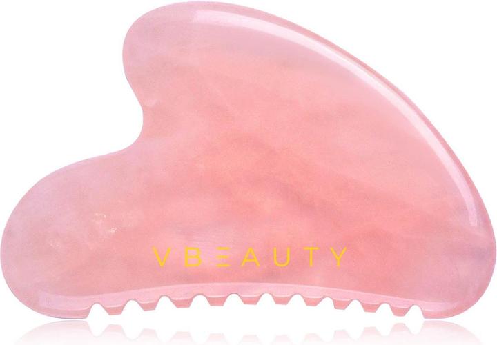 Actual product image VBEAUTY Tools - Gua Sha Rose Quartz with Teeth