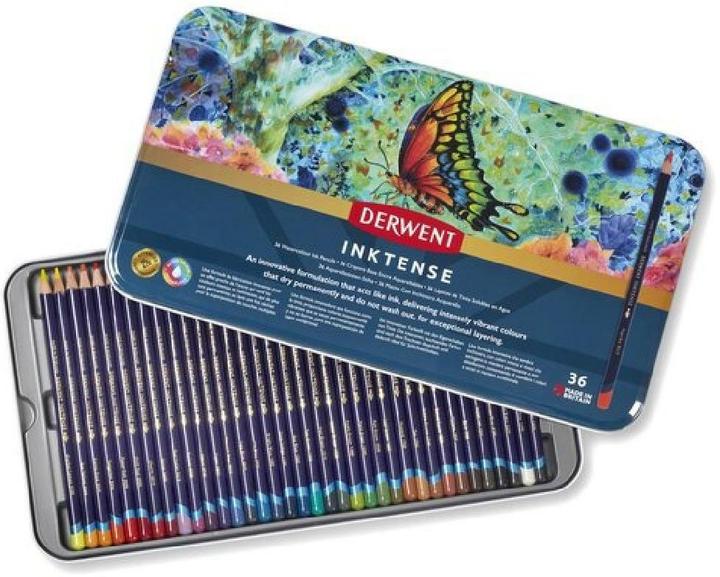 Image du produit Derwent Crayons aquarelle permanents Inktense (Multicolore, multicolore, 36 x)