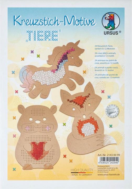 Actual product image Ursus Embroidery set cross stitch animals 12 motifs