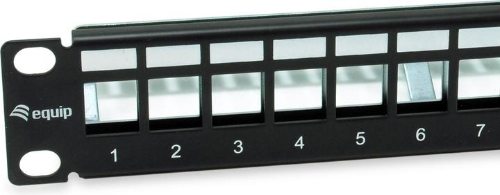 Produktbild equip Patchpanel 12x RJ45 Cat6A 10" FTP 1HE Premium schwarz