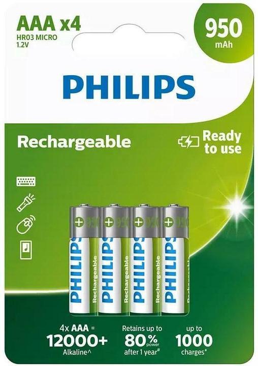 Image du produit Philips Rechargeable AAA (4 pcs, AAA, 950 mAh)