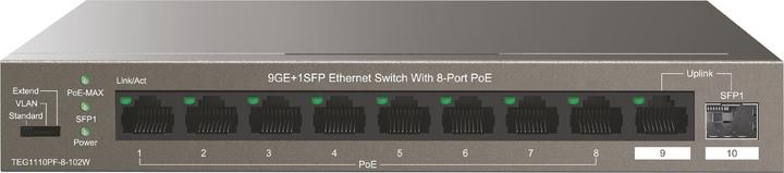 Tenda TEG1110PF-8-102W network switch Managed Gigabit Ethernet (10/100/1000) Power over Ethernet (9 Ports)