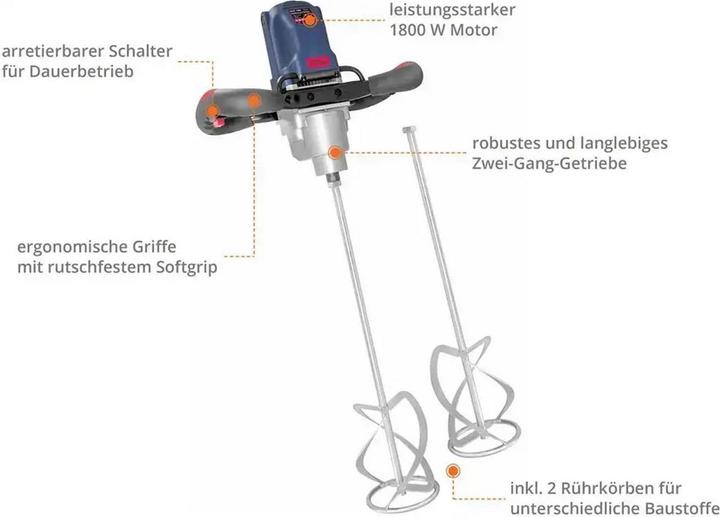 Actual product image Güde Agitator GRW 1800 with 2 agitators 1800 Watt