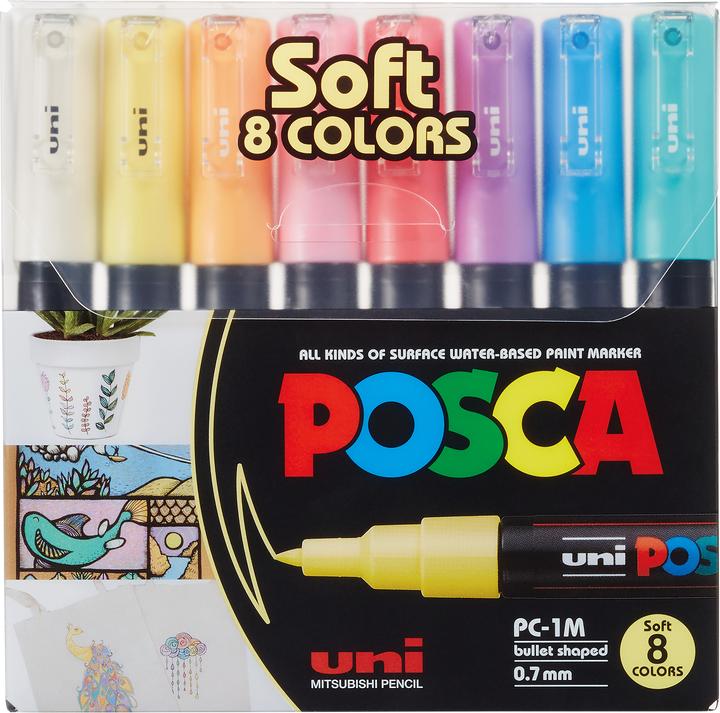 Image du produit Posca Marqueur PC-1M pointe ogive (Multicolore, 0.70 mm, 8 x)