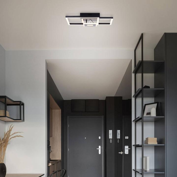 Actual product image Brilliant BRE-Light Bray LED Ceiling Light 40x40cm Black Metal/Plastic 22 W LED in (2900 lm)