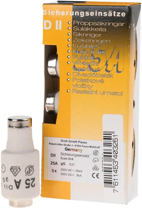 Produktbild Schönenberger Sicherungseinsätze DT II 25A (25.25 A)