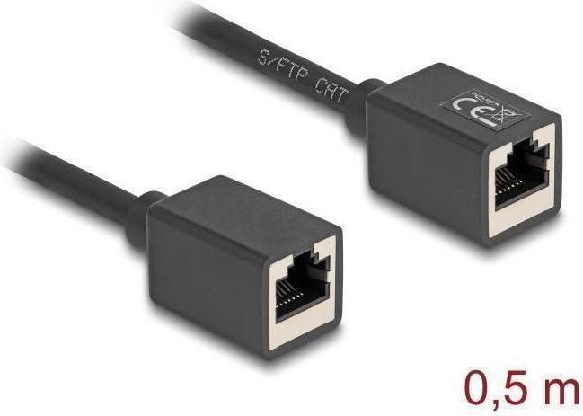 Produktbild Delock Netzwerk Verlängerungskabel Kupplung RJ45 Buchse zu R (S/FTP, CAT6a, 0.50 m)
