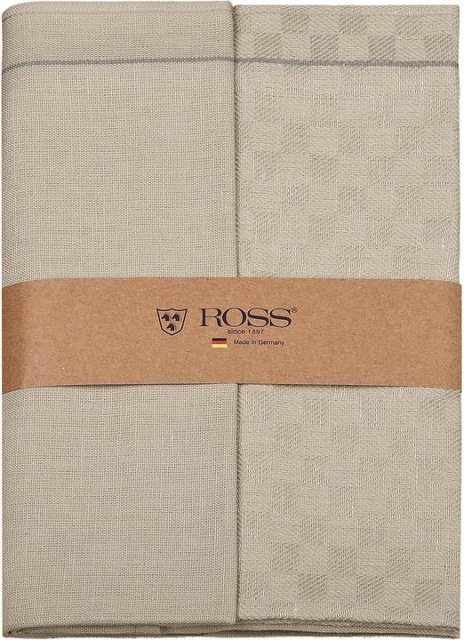 Image du produit Ross 2er Pack Zwirn Halbleinen Geschirrtücher Karofond (50 x 70 cm)