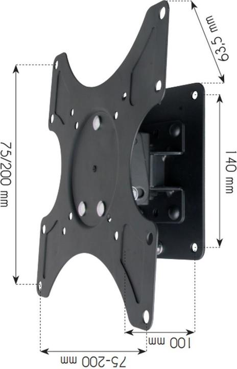 Produktbild Techly Tiltable Wall Bracket (Wand, 37", 25 kg)