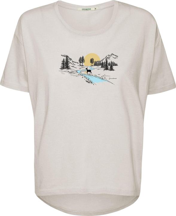 Actual product image Greenbomb Women's Nature Deer River Feel T-Shirt (L)