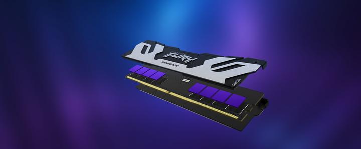 Image du produit Kingston 48GB 8800MT/s DDR5 CL42 CUDIMM Kit of 2 FURY Renegade Silver (2 x 24 Go, 8800 MHz, RAM DDR5, CU-DIMM)