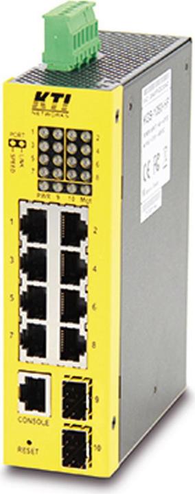 Actual product image KTI Networks KTI KGS-1060-HP 10-Port Ind.Giga PoE-Sw. DIN Rail, 8x RJ45, 2x 100/1000SFP (10 Ports)