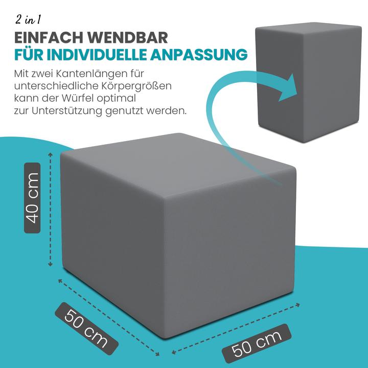 Produktbild Aktivshop Bandscheibenwürfel, Stufenlagerungswürfel zur Stufenlagerung, Stufenbett mit Bezug, Fitness Würfel