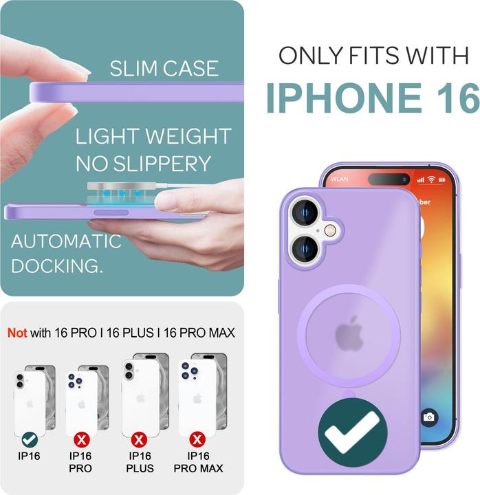 Actual product image Nalia Matte hybrid case with MagSafe function (Apple iPhone 16)