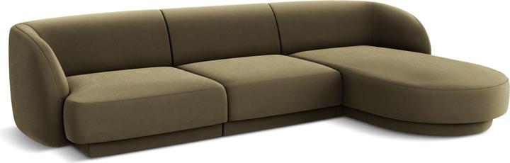 Actual product image Micadoni Velvet Right Corner Sofa, "Miley", 4 Seats, 255x156x70Made in Europe (Corner sofa)