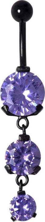 Bijouteria Bauchpiercing (Chirurgenstahl 316L, PVD Beschichtung (schwarz), Zirkonia)