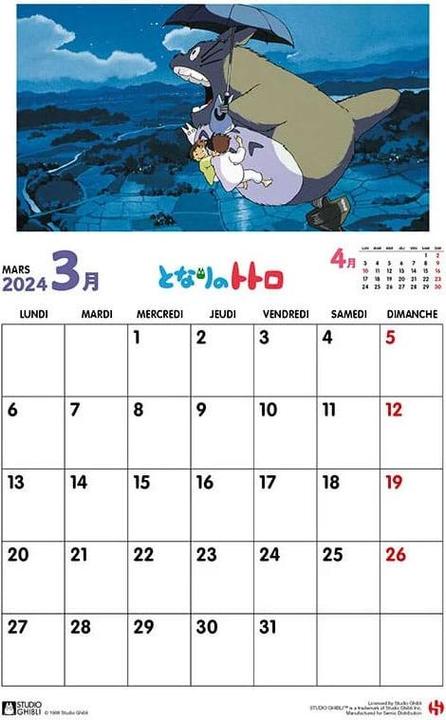Actual product image Semic Studio Ghibli Calendar 2024 *English Version*