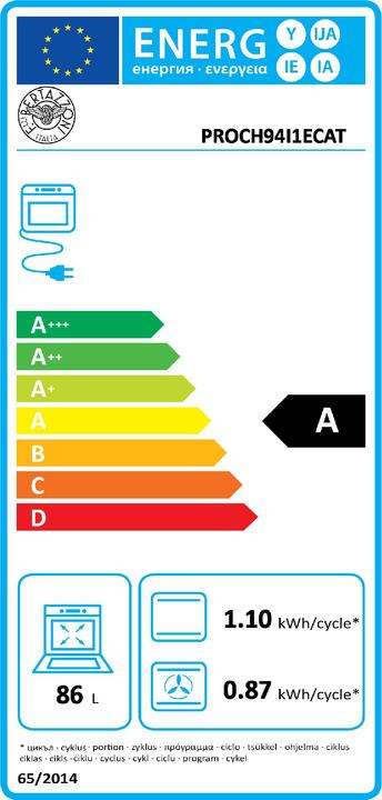 Energie-Label Bertazzoni Professional Serie PROCH94I1ECAT Downdraft Inductiefornuis, 90cm Antraciet