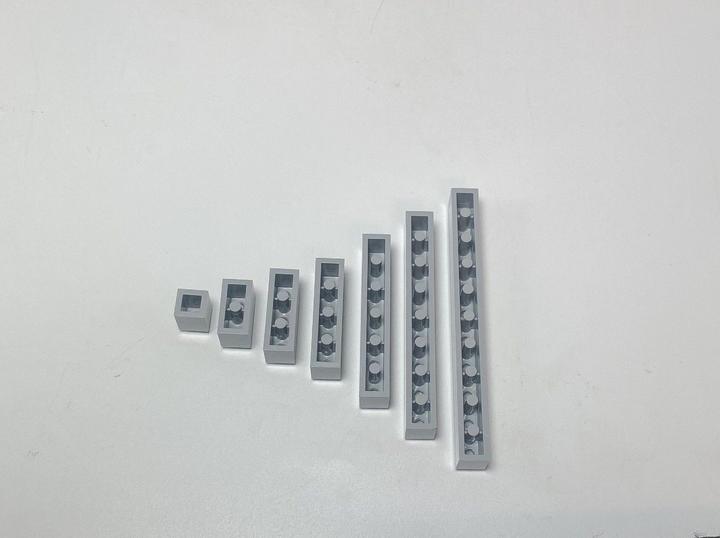 Actual product image LEGO bricks light grey 1x1, 1x2, 1x3, 1x4 - NEW! Quantity 500x