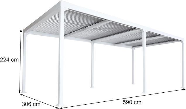 Produktbild Mendler Alu Pergola HWC-L41, Lamellen-Pavillon, stabiles 8cm-Metall-Gestell 3x6m - anthrazit (300 cm, 306 cm)