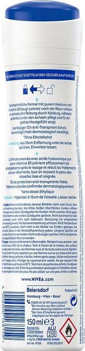 Energy Label NIVEA Deo Derma Control Defend Spray Female 150 ml (Spray, 150 ml)