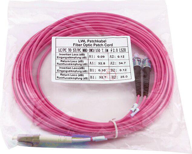 Produktbild BlueOptics Duplex LWL Patchkabel LC-ST OM4 2 Meter (CAT7, 2 m)