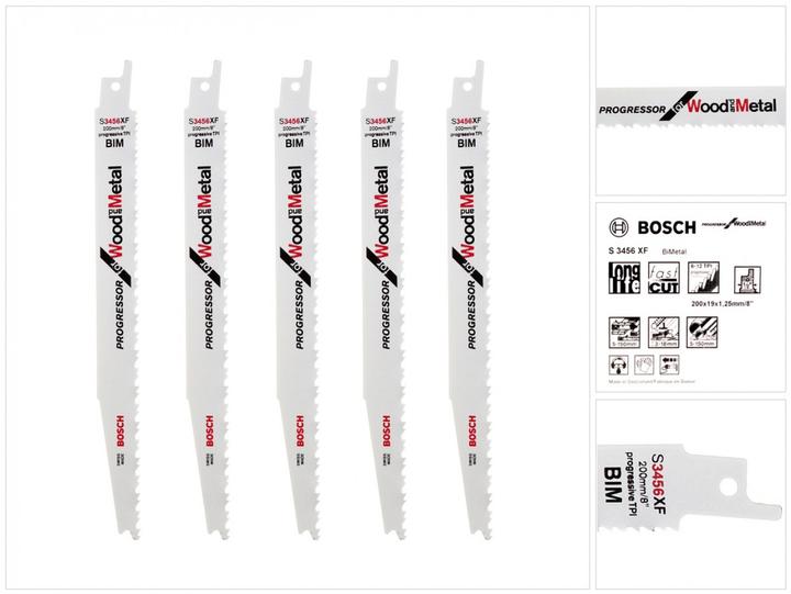 Immagine prodotto Bosch Professional Zubehör Lama di sega S 3456 XF, Progressore per legno e metallo, confezione da 5