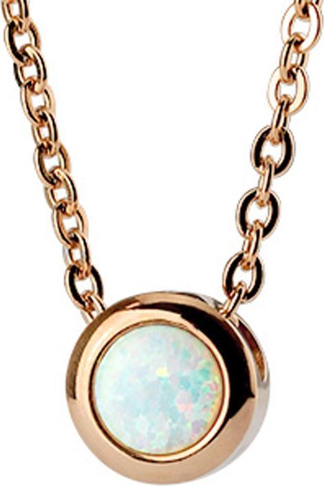 Star Piercing Kette rosegold Anhänger Opal weiss (ohne Messing, Chirurgenstahl 316L)