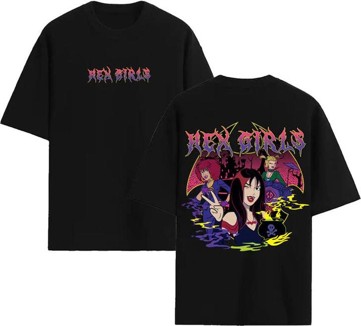 Actual product image Hex Girls Unisex Adult Cauldron Back Print Oversized T-Shirt (S)