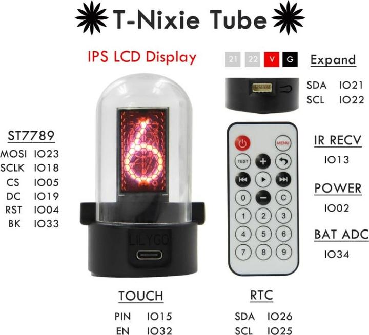 Produktbild Lilygo TTGO Nixie Tube Simulation Kit
