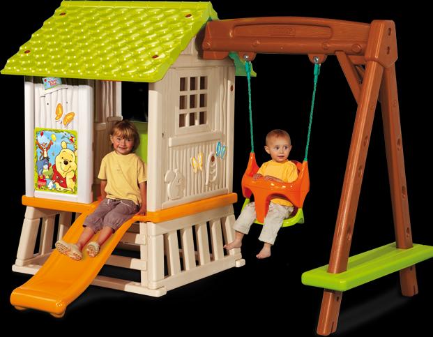 Actual product image Smoby Winnie the Pooh toy house with swing and slide