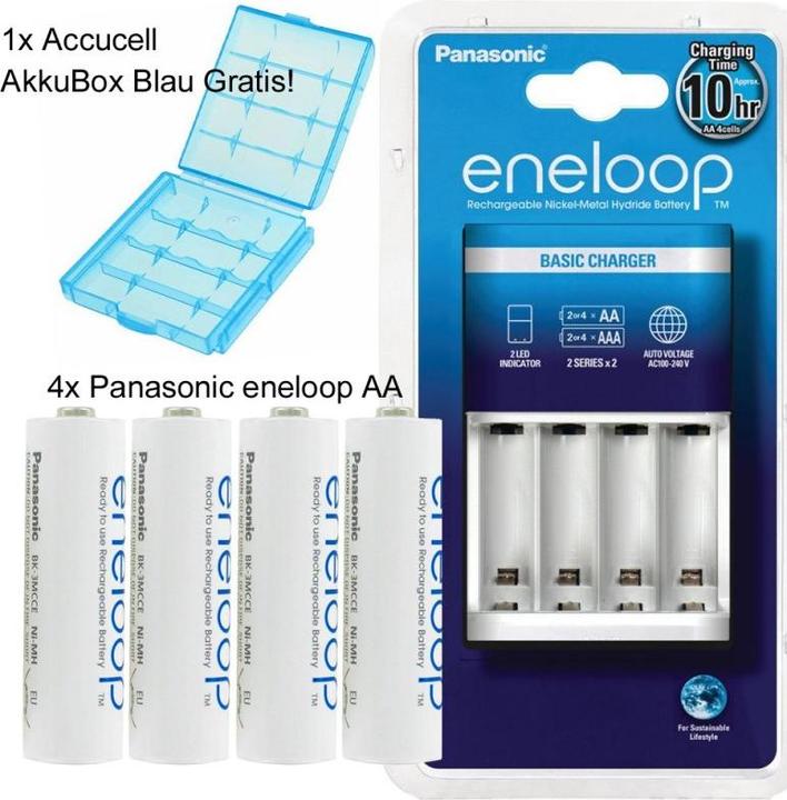 Actual product image Panasonic Eneloop Ladegerät BQ-CC51H und 4 Stück eneloop AA Akkus (4 pcs., Battery + charger)
