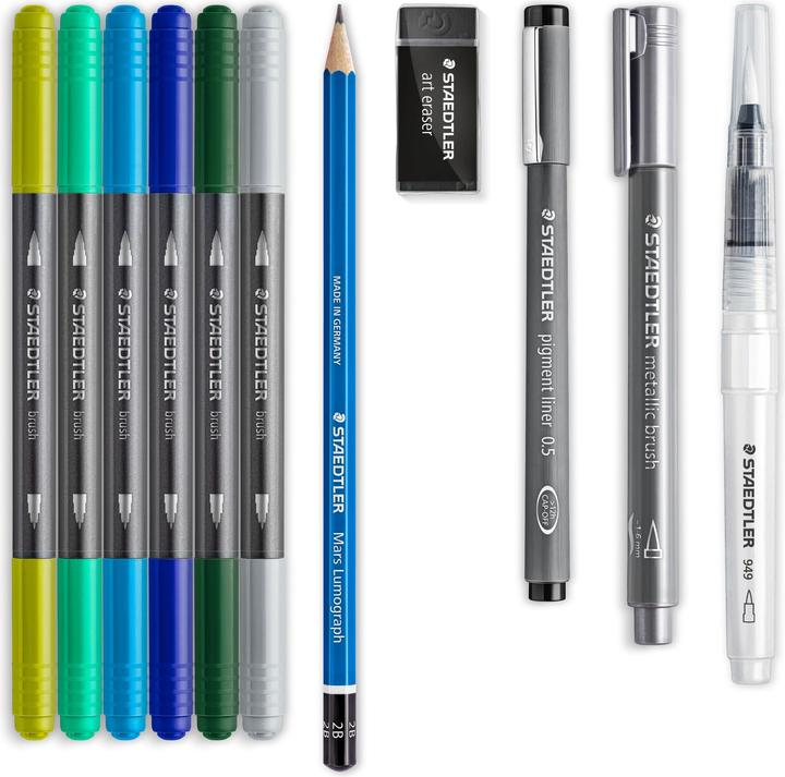 Actual product image Staedtler Design Journey Handlettering & Watercolor Set (Multicolor, 11 x)