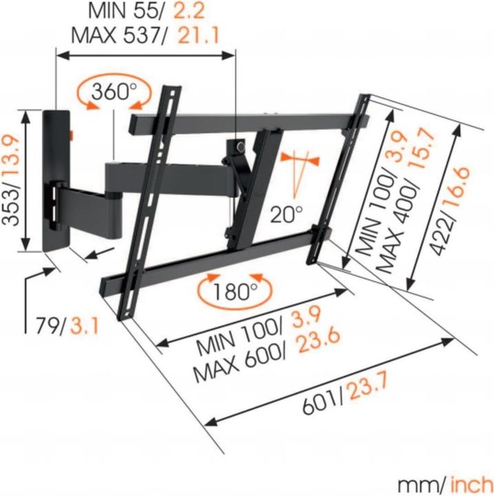 Image du produit Vogels Mur 3345 (Mur, 65", 30 kg)