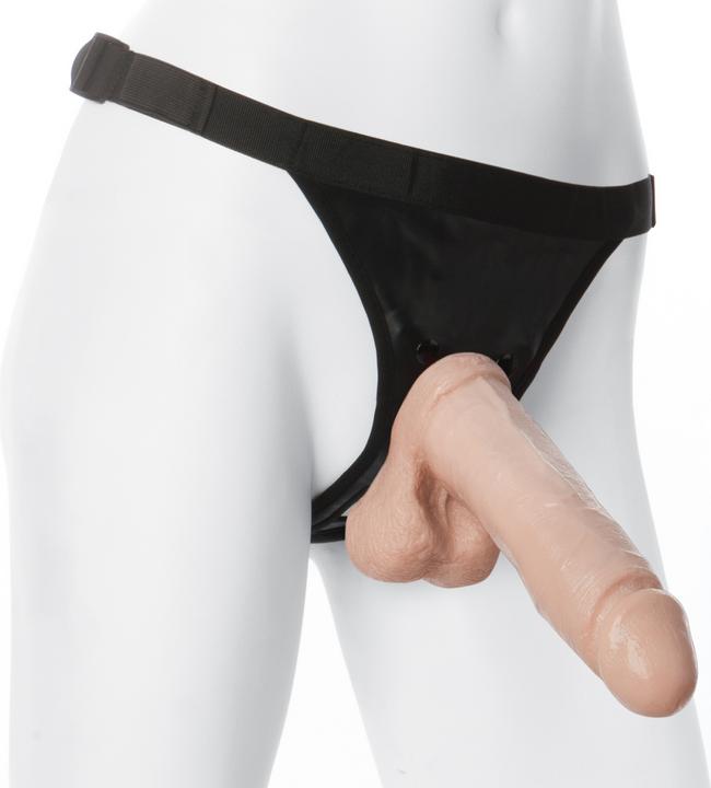 Actual product image Doc Johnson Realistic Cock - With Ultra Harness - 8 Inch