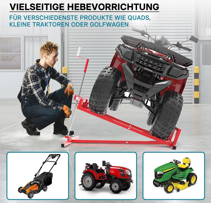 Produktbild Wiltec Reinigungshilfe Hebevorrichtung Aufsitzmäher Rasentraktor Lifter 400 kg (Rasentraktor, Traktorzubehör)