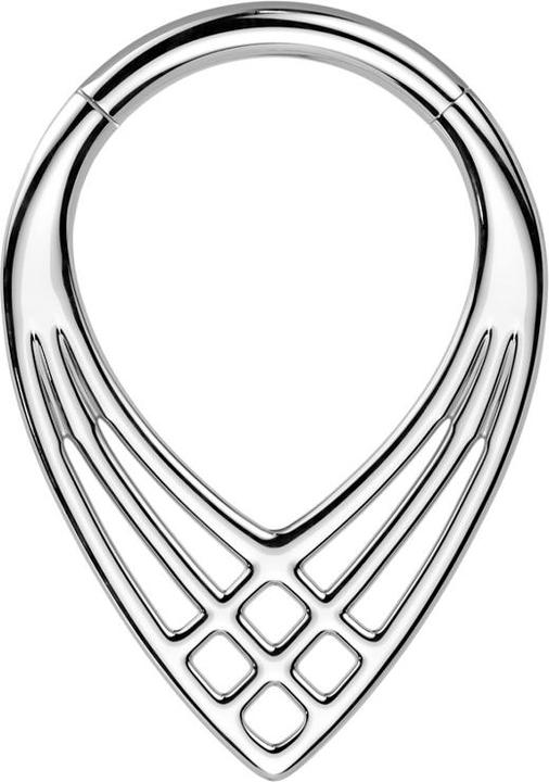 Produktbild Star Piercing Micro Segmentring klappbar silber drei Winkel gekreuzt (Titan G23)