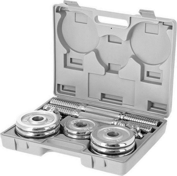 Actual product image HMS Chrome dumbbells in case STC15 (2 x 7 5 kg) (4 x 2.5 kg)