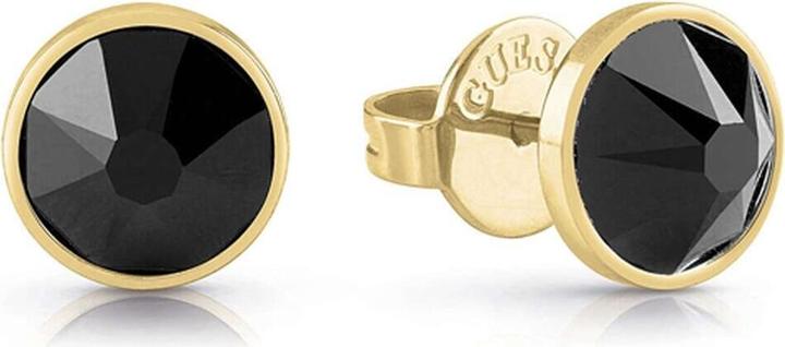 Actual product image Guess MenÂ's gold-plated earrings withack crystals Frontiers JUME01343JWYGBKT / U (M) (Kristalas)