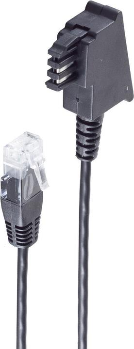Actual product image Shiverpeaks ®-BASIC-S--Telephone connection cable-TAE-F plug to RJ45 plug, DSL VDSL router cable, black, 20.0